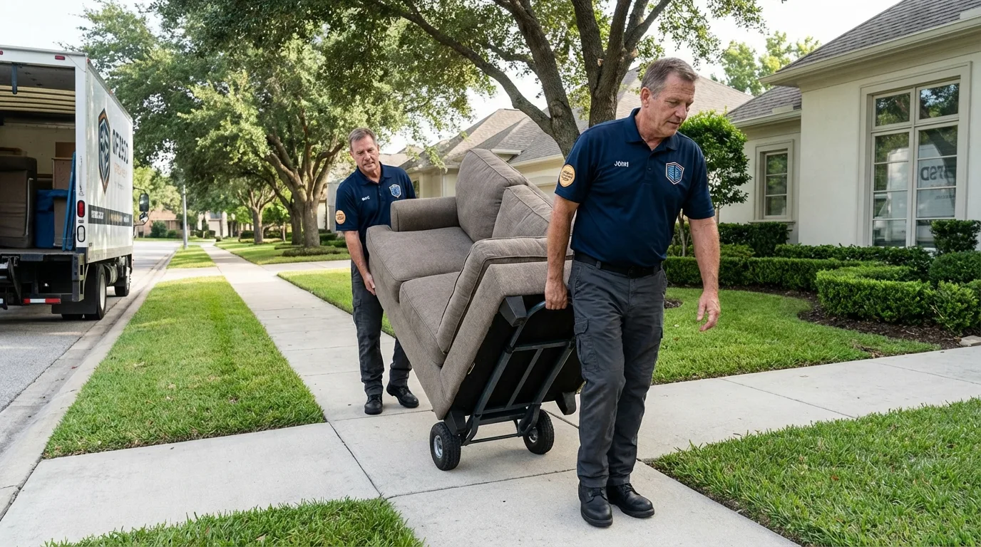 Local residential moving crew loading furniture in Youngsville, PA